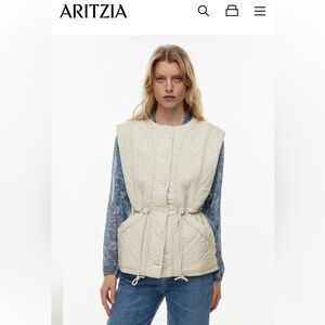 NWT ARITZIA Little Moon Tide Vest Matte Pearl Size L